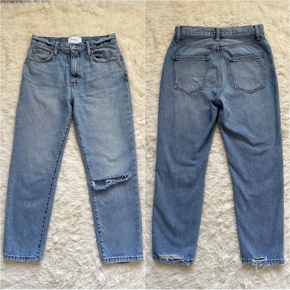 Current/Elliott Jeans The Vintage Cropped Slim in 2 Year Destroy Distressed 27 - Picture 6 of 14